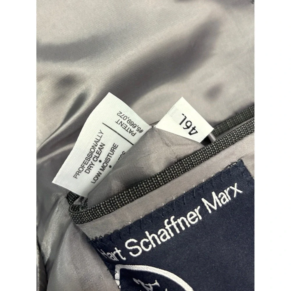 Hart Schaffner Marx 46L Gray Lightweight‎ Blazer Jacket Sport Suit Coat USA